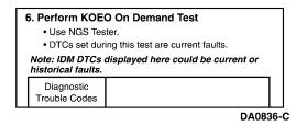 Page 5 of 13 6. Perform KOEO On-Demand Self Test To determine if the PCM has detected any fault conditions that would cause a hard start or no start condition.