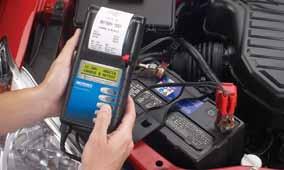 Integrated printer provides immediate results to review with the customer User-defined headers on printout Tests 12-Volt batteries and electrical systems for cars and light trucks Tests starting and