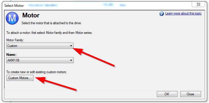 3.2 Entering Motor Data into the AKD 3.2.1 Click on Motor and then the screen below will appear.