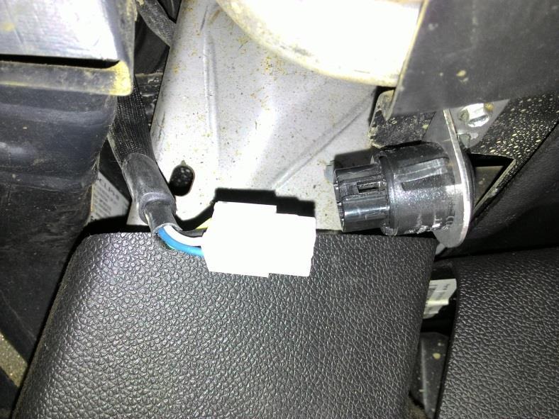 Mount the push button switch in the desired location. You may either drill a hole directly in the dash or use the supplied steel switch bracket.