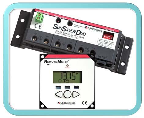 Design SUNSAVER DUO SOLAR CONTROLLER & REMOTE METER PACKAGE Ideal for Mobile/Marine Installations (CE Certified) 25A Charging Current at 12VDC
