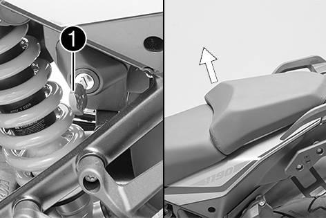 13 SERVICE WORK ON THE CHASSIS 101 Make sure that the steering is unlocked. Move the vehicle forward with both hands on the handlebar.