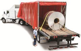 CONESTOGA TRAILER Conestoga (which is a brand name) trailers have a rolling tarp system that can quickly cover and uncover a flatbed trailer.