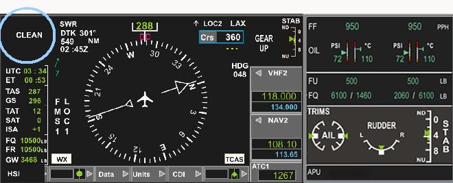 ON GROUND Flats / slats / airbrakes position indication Stabilizer in green area for take-off FIGURE 02-27-25-00 PDU DISPLAY ON