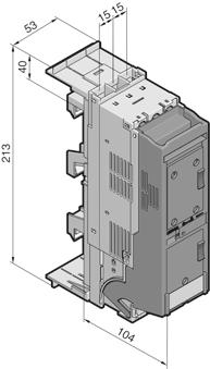 NH fuse-switch disconnectors, size 000 Version -pole, cable outlet at the top/bottom For the use of fuse inserts to EN 60 - Technical specifications to IEC/EN 60 947-, see chapter -5, page 6 see