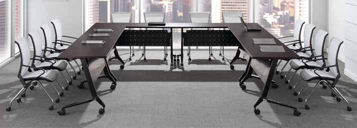 PFT-60 Black(4) with PLT2460 Cherry(4) List $2416. Shown with Chorus Nesting Chairs 3094T $250 each.