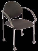 Trumpet Stackable Guest Chair with Casters Model No. 2820G/27/2800 Available in Black CoolMesh #9106 Fabric on Black Frame.