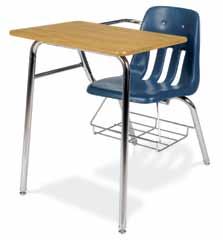 24"W x 33 1 2"D x 30"H 9400BR List: $302 QSP - Navy seat, chrome with Oak Top. 2 Per Carton. Color/Finish Available: Shown in Medium Oak writing surface with Navy Seat & Chrome frame.