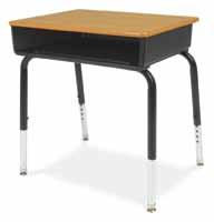 Student Desks and Tables A Lift-Lid Metal Book Box Legs adjust top height from 22" to 30" in one inch increments.