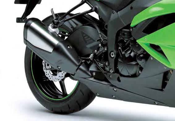 36 * A cover integral with the exhaust prechamber gives it the appearance of being unitised with the lower fairing.