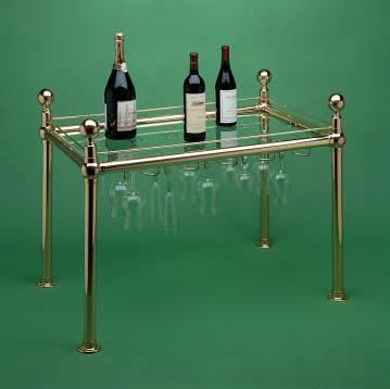Stemware Racks HOSPITALITY FIXTURES Size: 1-1/ diameter tubing. Dimensions: 21" wide x 36" long center to center. 30" high from center of tubing to counter top. Custom sizes can be specified.