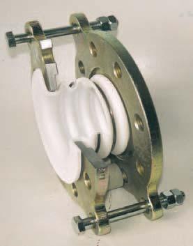 The type P compensator csists of a multi-cvoluti molded PTFE bellows with self-sealing PTFE flared ends.