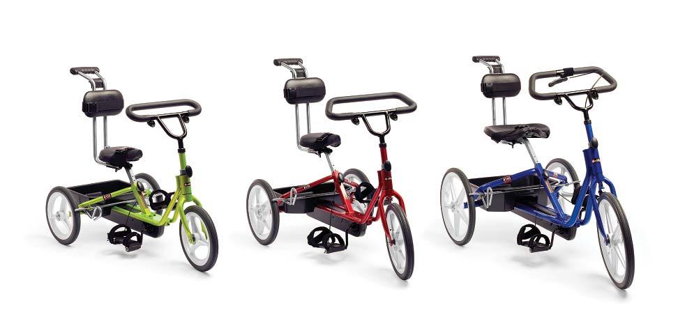 TRICYCLES Features of the Tricycle Choice of handlebar. The foam-padded loop handlebar is adjustable in height and positions at any angle.