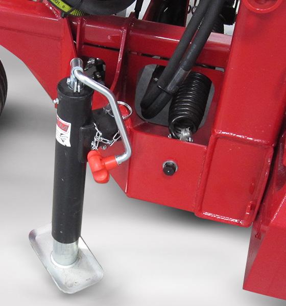Set the power unit s weight transfer system to high (maximum weight transfer). 2. Drive the power unit slowly forward into the hitch arms of the boom mower.