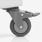 CASTERS 3 Casters are available on the Jordan Sleepers and feature two soft wheels, which lock and include an easy access foot activation and release lever.