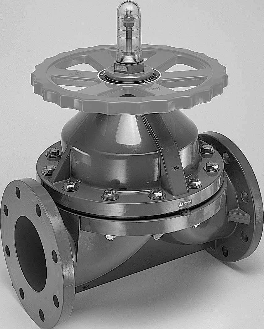 DV SERIES DIAPHRAGM VALVES IPEX DV Series Diaphragm Valves are rugged industrial products ideal for throttling or use in abrasive slurry lines.