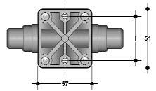 38 Socket Connections DIAPHRAGM VALVES Dimension (inches) Size d H L B 1 B