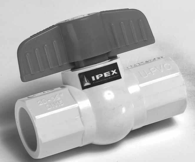 MP SERIES COMPACT BALL VALVES IPEX MP Series Compact Ball Valves are ideally suited to all kinds of plumbing and industrial applications where a compact, inexpensive on/off valve is required.