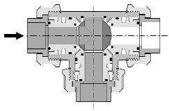 01 1 10 100 1000 Flowrate (GPM) Position B: 10 1/2" 3/4" 1" 1-1/4" 1-1/2" 2" T-Port Center Inlet Separating Flow