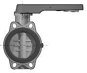 FE SERIES BUTTERFLY VALVES Installation Procedures 1. For the lever handle style, attach the handle (part #1 on previous pages) to the valve body (11) using the supplied bolt (2) and washer (3).