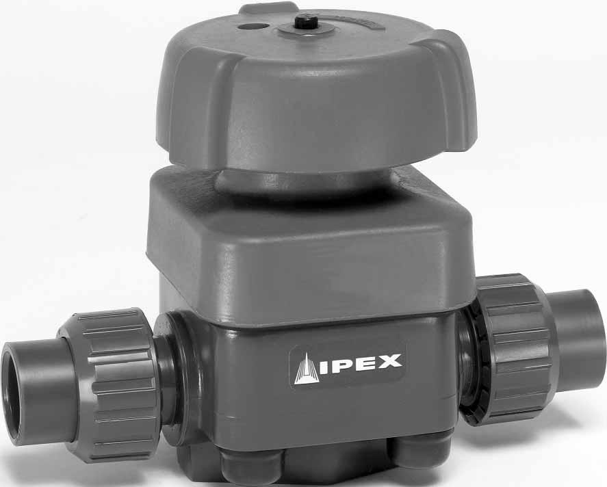 SECTION FOUR: DIAPHRAGM VALVES VM SERIES MANUAL DIAPHRAGM VALVES IPEX VM Series Diaphragm Valves are the ideal solution for modulating flow and controlling dirty or contaminated fluids in a variety