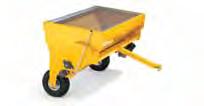 Fertiliser and sand spreader Perfect for gravel, sand or salt. Now with more outlets for a more even result. Rearmounted, it is controlled electrically from the control panel. Working width 100 cm.