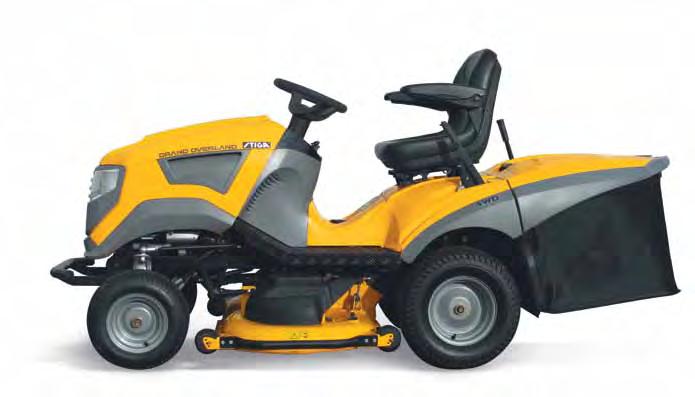 Lawn tractors ESTATE Easy to clean. Clear and durable instrument panel. Practical storage.