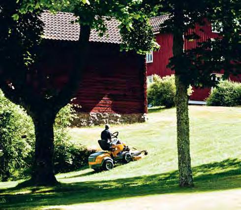 It cuts grass, rakes leaves, carries tools, ploughs, sweeps, grits and fertilises, rakes gravel paths and clears weeds or whatever you want.