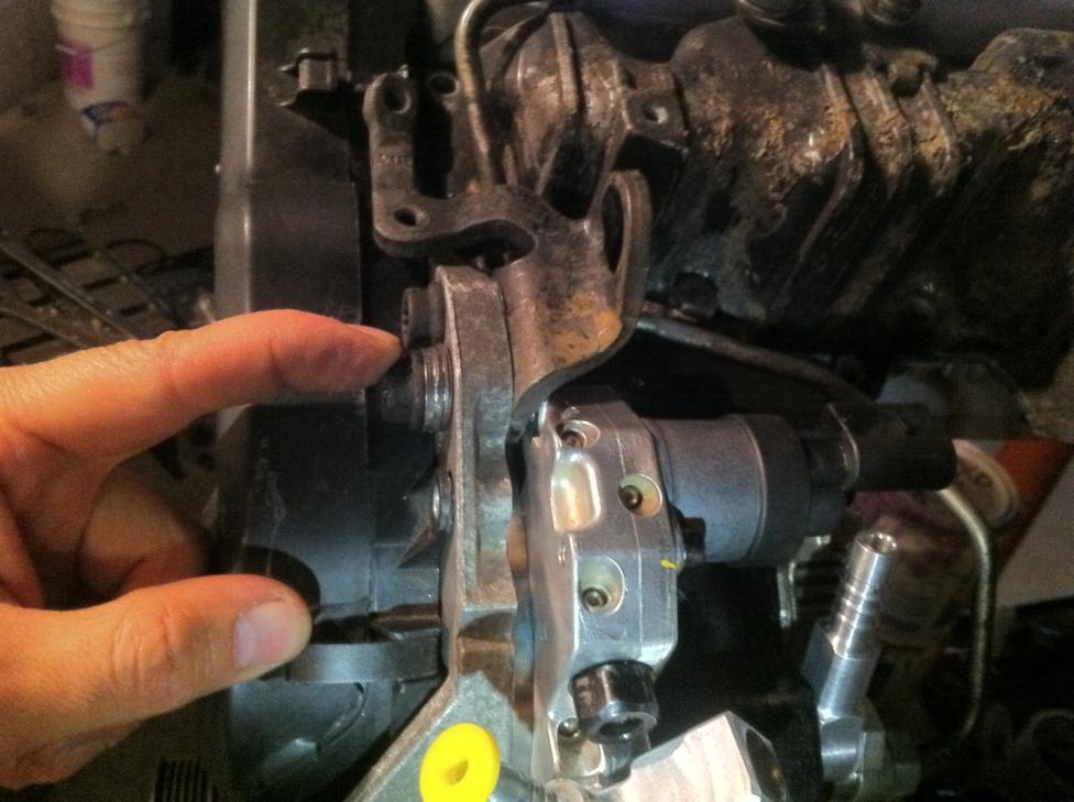 22.) Attach the Modified Engine mounting bracket and either shorten this bolt or use a couple washers!