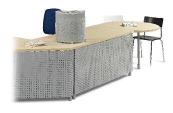 Add-on table Extension of the work area for registration, advice or similar, wooden elements plastic