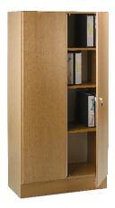 cylinder lock With 3 or 4 adjustable shelves Including plinth Wooden elements with natural wood