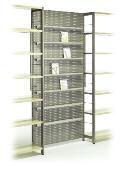 Display/rear or central wall For suspension in single-sided and double-sided shelving units, Metal, coloured Perforated sheet Qg 8-24 For shelving height 1790 mm M 500 mm 9608035 M 900 mm 9608037 M