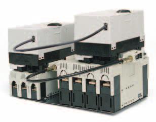 This allows potential cost savings by using lower rated MCCBs for the alternative power supply. MCCBs can be mounted in different switchboard compartment or on different planes.