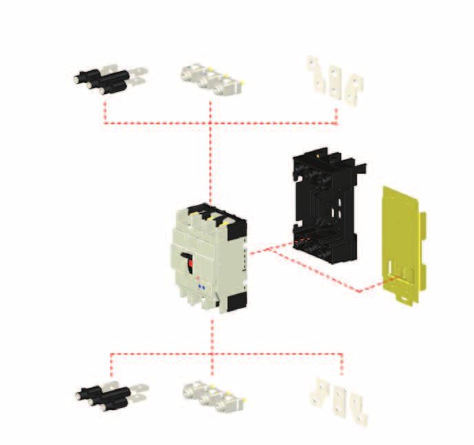 INSTALLATION CONNECTION AND MOUNTING OPTIONS AND ACCESSORIES TemBreak 2 MCCBs connection and mounting accessories facilitate easy installation in any arrangement.