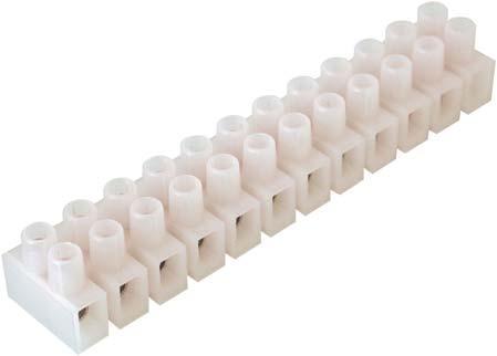 MUTIPOR TERMIN STRIPS Multipolar terminal strips with screw clamp, in polyethylene or in polyamide, neutral colour, self-extinguishing as per U94V2, tested for working temperatures till 110 C.