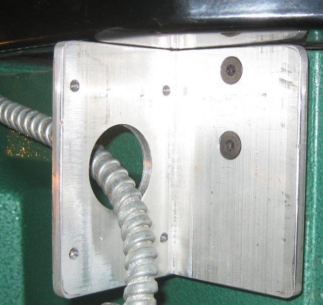 The remote control box was mounted to the mill housing using a piece of 3 aluminum angle.