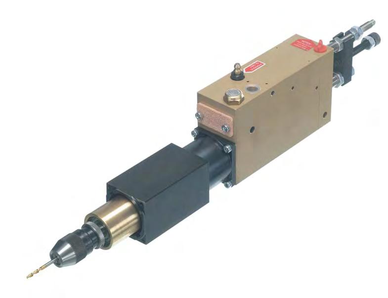 AIR HYDRAULIC PRECISION DRILLING UNIT BE(F)P The basic design of the BE(F)P consists of a vane motor powered by compressed air, a pneumatic cylinder, and a closed hydraulic system.