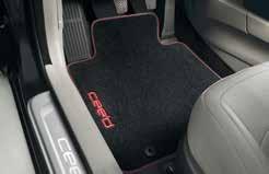Textile floor mats, velour Finished in high-quality soft velour with a grained, antislip backing, these floor mats are tailor-made to fit the car s foot-wells.