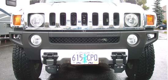 This is one of our XL series brackets, which allows the visible front portion of the bracket to be easily removed from the front of the vehicle (Fig.A and Fig.B).