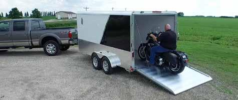 Tandem Axle Enclosed Trailers AE614TA AE714TA Extruded floor Interior light with switch V-Nose with rock guard 5/16" plywood-lined walls to ceiling LED lighting Swivel tongue jack capacity Rivetless.