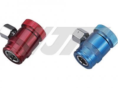 JTC-4088 R-1234yf QUICK COUPLER SET Fr the new system R-1234yf. Enclsed the high side and lw side cuplers. The valve cre puller is adjustable. Special designed fr high pressure system.