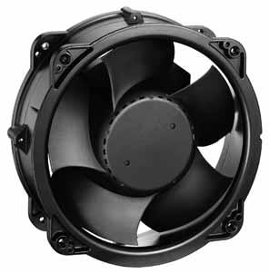 C diagonal fans Ø 208 Wall ring: Die-cast aluminium lades: Plastic P Rotor: Coated in black Number of blades: 5 Type of protection: IP 44 Insulation class: "F" Motor protection: Without TOP, TOP