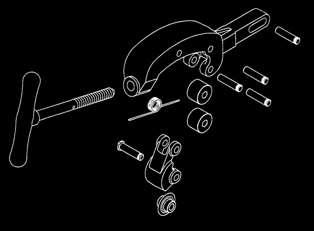 Feedscrew & Handle 0 Cutter Frame Roller Pin () Roll () 0 F Cutter Wheel 0 Wheel Housing 0 Pin & Clip Torsion Spring Reamer Reamer