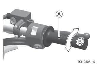 84 MAINTENANCE AND ADJUSTMENT Throttle Grip The throttle grip controls the throttle valves.