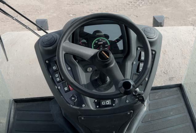 visibility around the jobsite and to the drum Fully adjustable mechanical suspension Grammer seat for increased Operator comfort Efficient A/C and heating