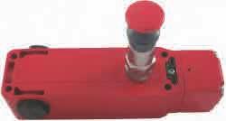 (painted red) Spring to lock when actuator is inserted. Energise solenoid to unlock or press rear release button.
