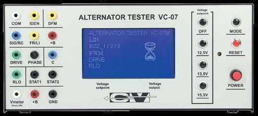 The VC-07 USB alternator tester only takes a few seconds to automatically identify the COM type regulator used on the alternator that needs to be tested and now display them in 23 different