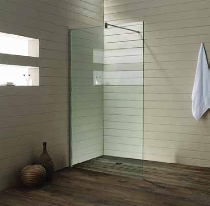 Product Data Sheet Shower Walk-in Frameless Glass Panels Minimalistic design, with the flexibility to create you own style and statement in any bathroom.