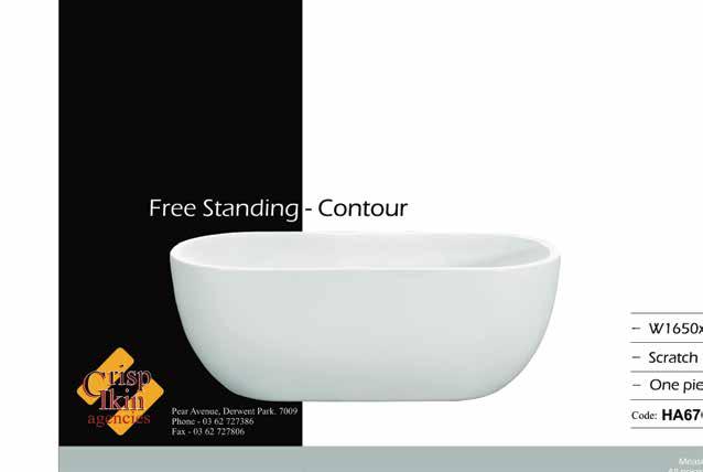 Free Standing - uba 575 725 1610 W1610xD725xH575mm Scratch & mould resistant ABS acrylic One piece