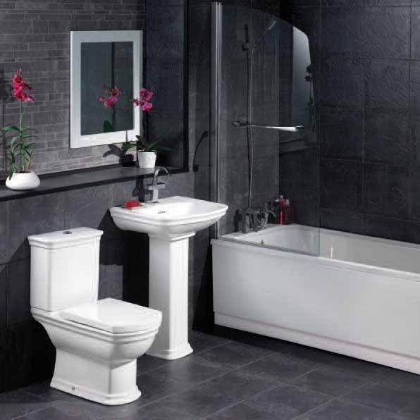 New Majestic pottery pictured with Soul bath & Ultimo brassware Majestic, as pictured above RRP Majestic WC 265 Majestic toilet seat 65 60cm basin 95 Pedestal 65 Soul bath* 205 Bath front panel 35